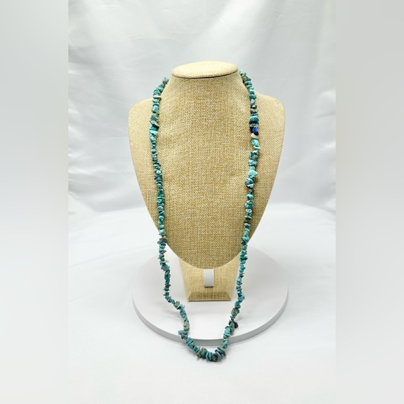 Vintage Handmade Turquoise Rock Beads Necklace - Picture 1 of 6